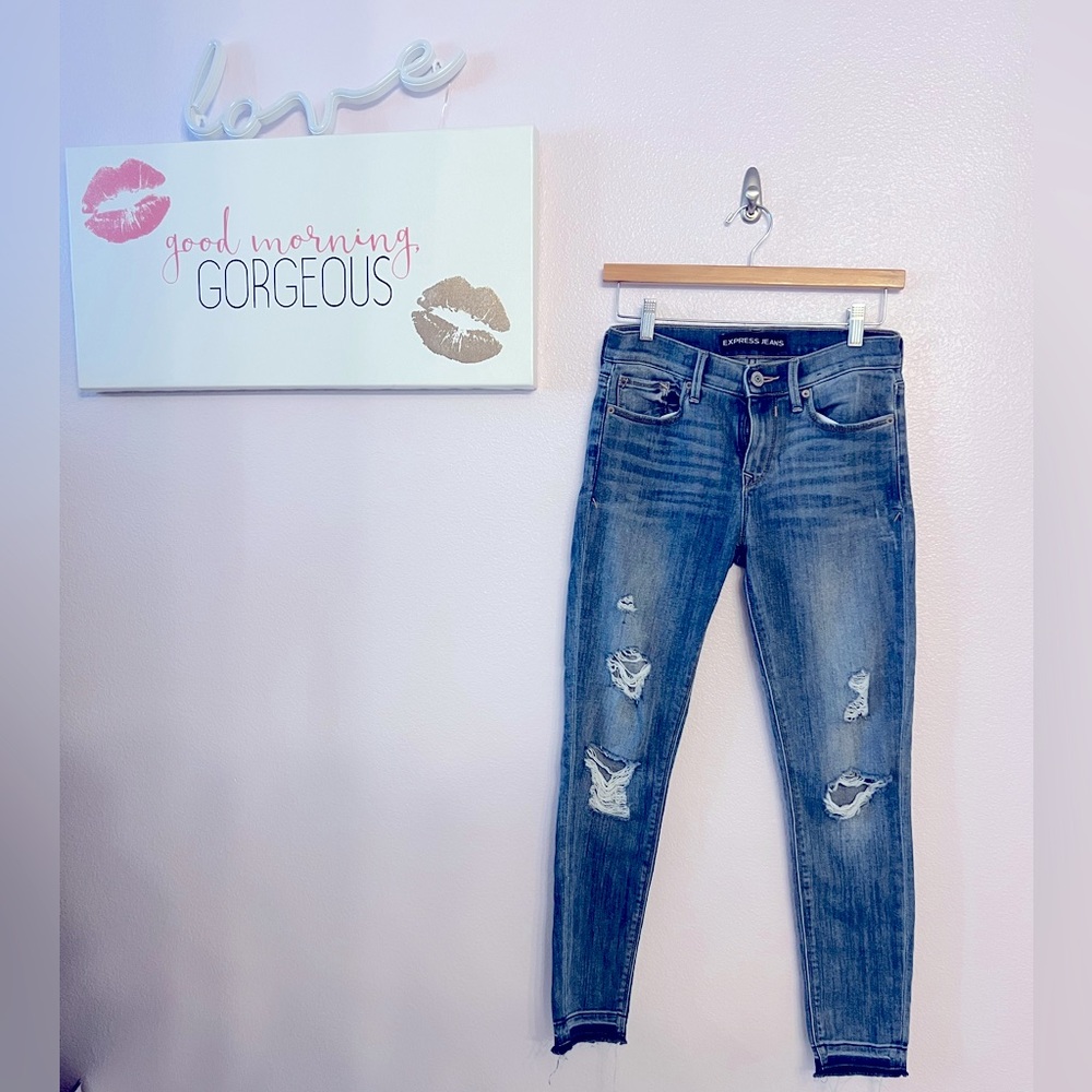 Express Cropped Legging Mid Rise Jeans